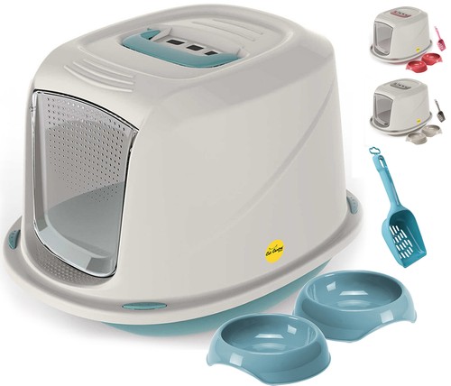 Cat hooded litter tray - cat,